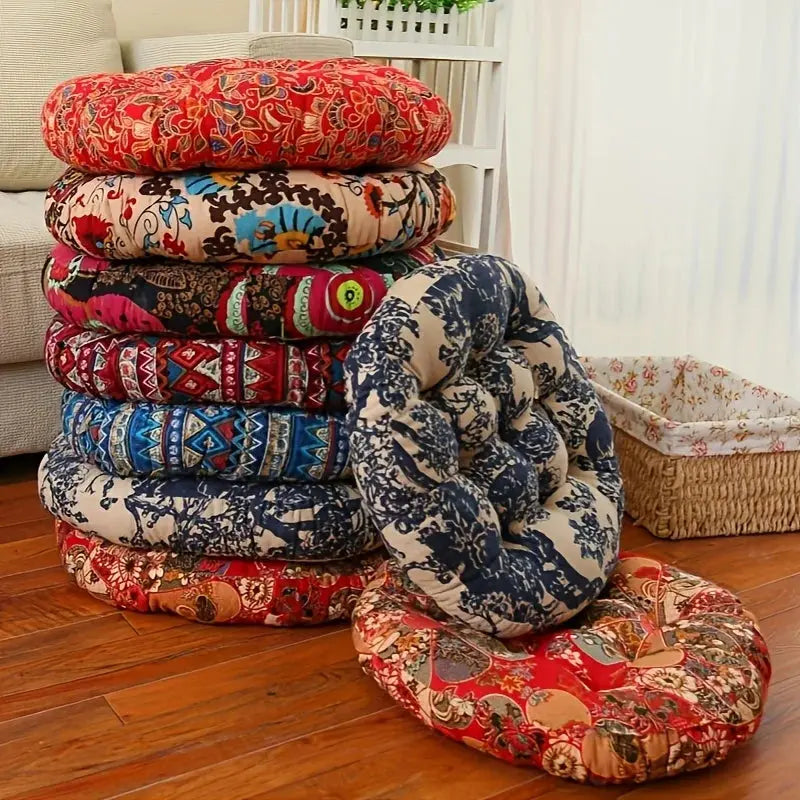 Round Floor Cushion Thick Padding Removable Machine-Washable Cover