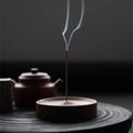 Round Natural Wood Ash-Catching Incense Holder