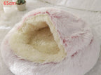 Round Pet Bed Plush Crystal Velvet Warm & Washable