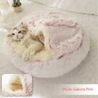Round Pet Bed Plush Crystal Velvet Warm & Washable