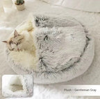 Round Pet Bed Plush Crystal Velvet Warm & Washable