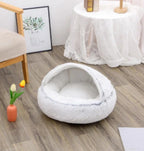 Round Pet Bed Plush Crystal Velvet Warm & Washable
