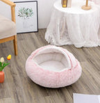 Round Pet Bed Plush Crystal Velvet Warm & Washable