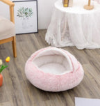Round Pet Bed Plush Crystal Velvet Warm & Washable