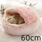 Round Pet Bed Plush Crystal Velvet Warm & Washable