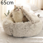 Round Pet Bed Plush Crystal Velvet Warm & Washable
