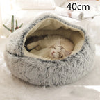 Round Pet Bed Plush Crystal Velvet Warm & Washable