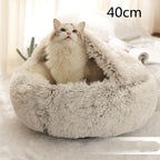 Round Pet Bed Plush Crystal Velvet Warm & Washable
