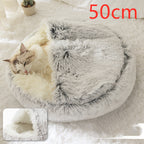 Round Pet Bed Plush Crystal Velvet Warm & Washable