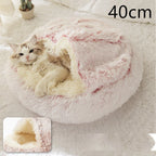 Round Pet Bed Plush Crystal Velvet Warm & Washable