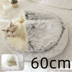 Round Pet Bed Plush Crystal Velvet Warm & Washable