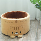 Round Pet Bed Plush Imitation Deer Hair Removable Cushion