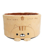 Round Pet Bed Plush Imitation Deer Hair Removable Cushion