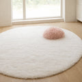 Round Rug Velvet Texture & Neutral Tones Multiple Sizes