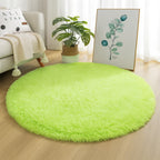 Round Rug Velvet Texture & Neutral Tones Multiple Sizes