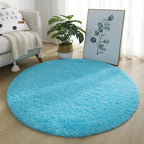 Round Rug Velvet Texture & Neutral Tones Multiple Sizes