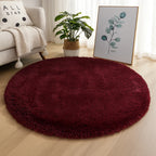 Round Rug Velvet Texture & Neutral Tones Multiple Sizes