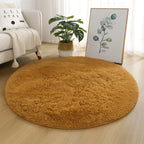 Round Rug Velvet Texture & Neutral Tones Multiple Sizes