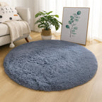 Round Rug Velvet Texture & Neutral Tones Multiple Sizes