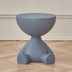 Round Side Table Space-Saving Wipe-Clean Plastic