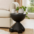 Round Side Table Space-Saving Wipe-Clean Plastic