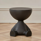 Round Side Table Space-Saving Wipe-Clean Plastic