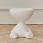 Round Side Table Space-Saving Wipe-Clean Plastic