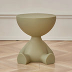 Round Side Table Space-Saving Wipe-Clean Plastic