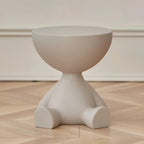 Round Side Table Space-Saving Wipe-Clean Plastic