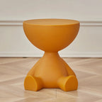 Round Side Table Space-Saving Wipe-Clean Plastic
