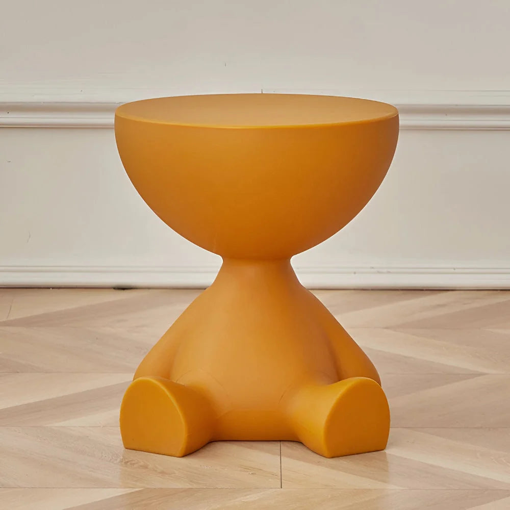 Round Side Table Space-Saving Wipe-Clean Plastic