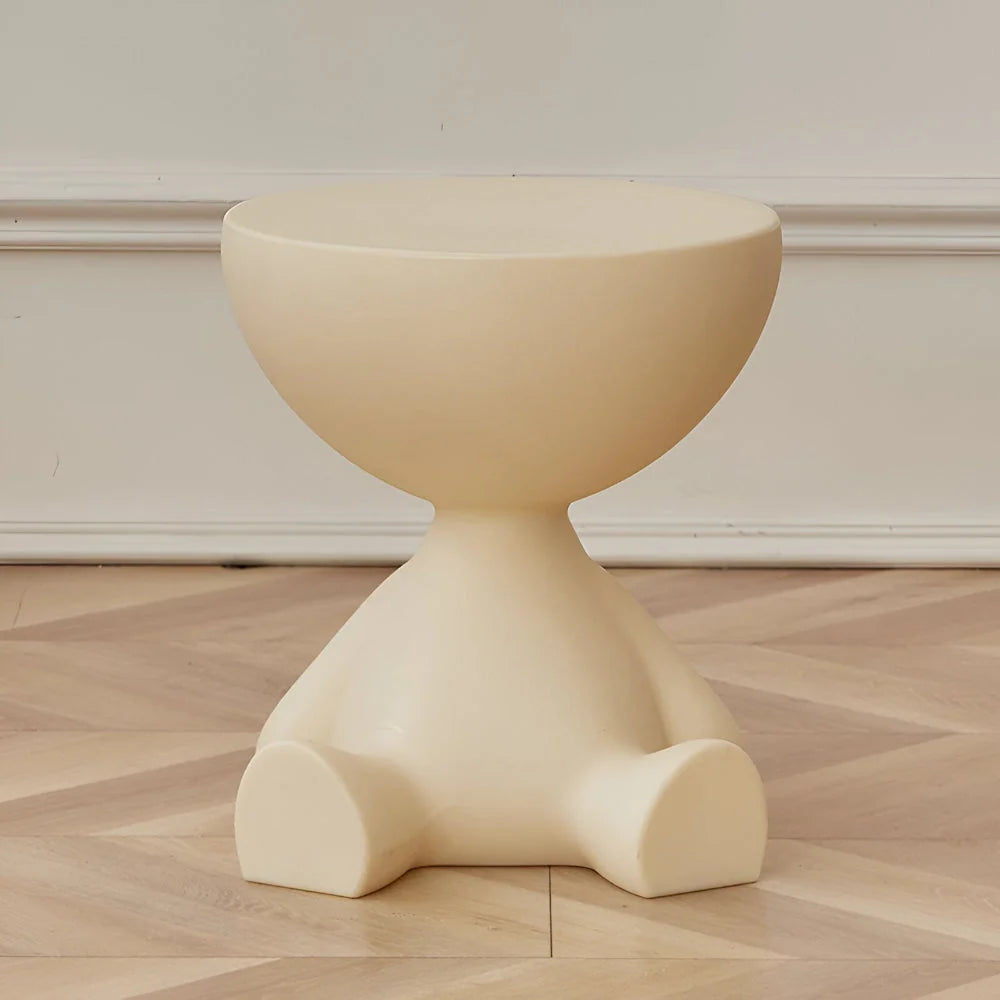 Round Side Table Space-Saving Wipe-Clean Plastic