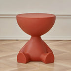 Round Side Table Space-Saving Wipe-Clean Plastic