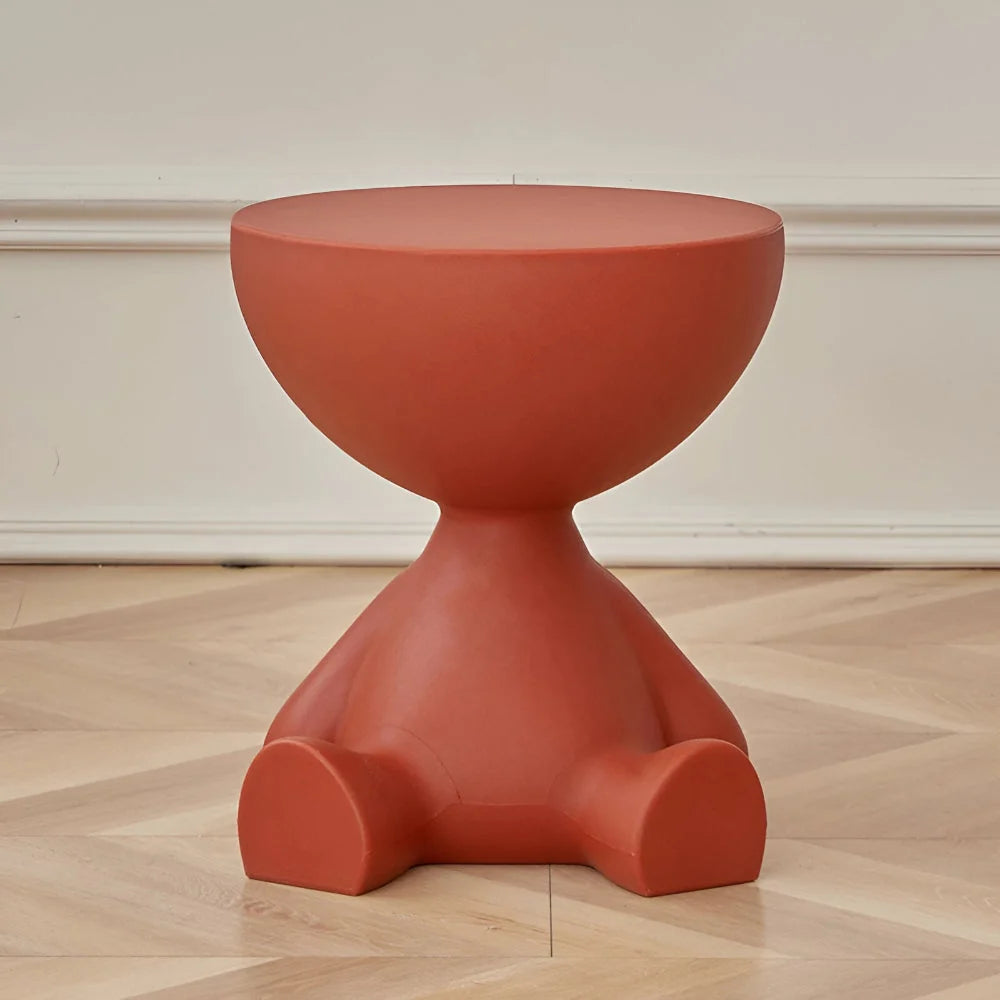 Round Side Table Space-Saving Wipe-Clean Plastic