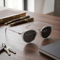 Round Sunglasses Tortoiseshell Full Frame Decorative Lenses