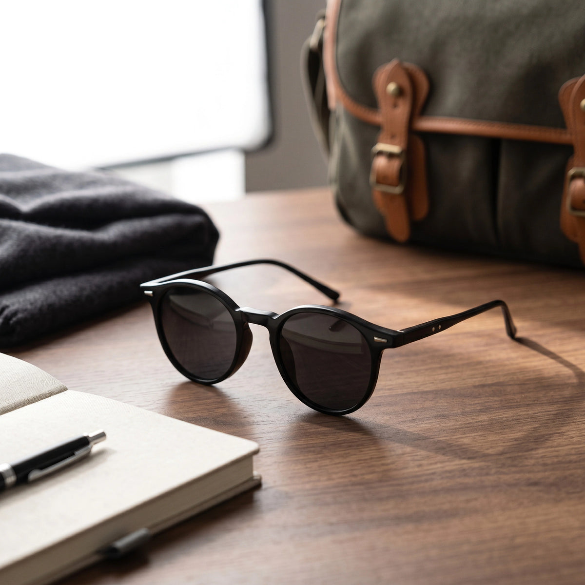 Round Sunglasses Tortoiseshell Full Frame Decorative Lenses