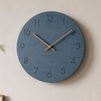Round Wall Clock Silent Movement Wooden Frame