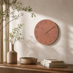 Round Wall Clock Silent Movement Wooden Frame