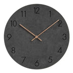Round Wall Clock Silent Movement Wooden Frame