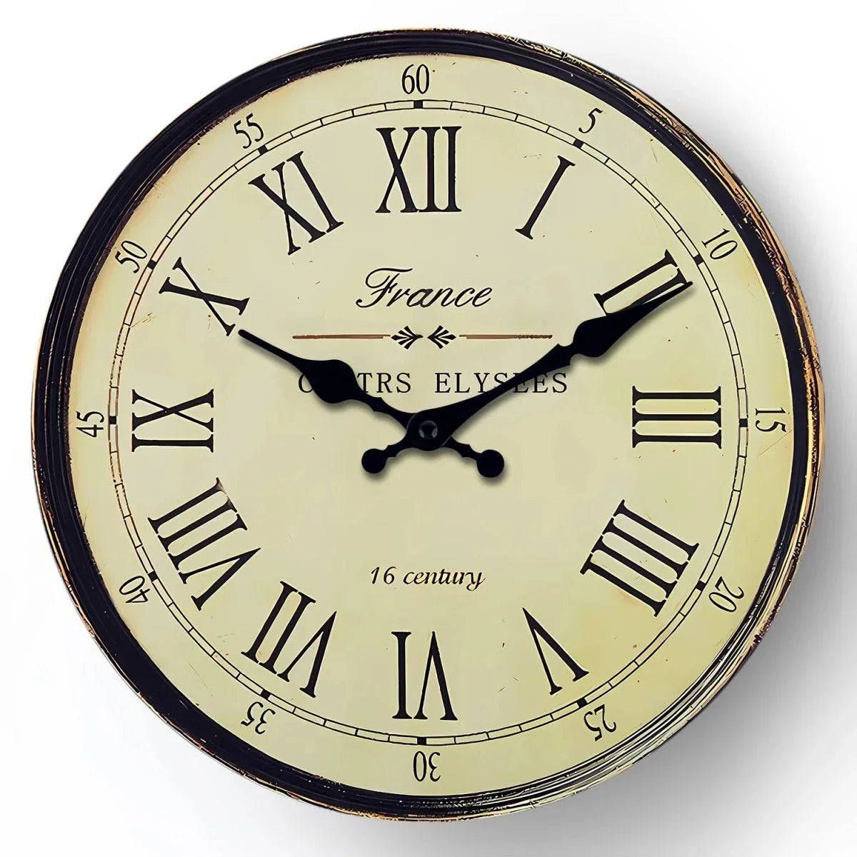 Round Wall Clock Silent Quartz Movement French Pattern