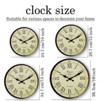 Round Wall Clock Silent Quartz Movement French Pattern
