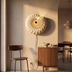 Round Wall Lamp Handmade Ceramic 50 cm Push-Button LED