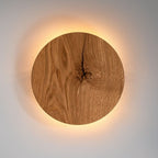 Round Wall Light Natural Wood Look & Warm Glow