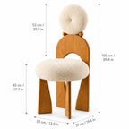 Rounded Upholstered Solid Wood Dining Chair