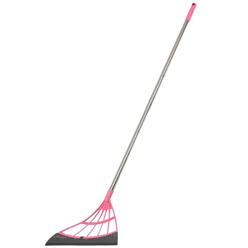 Rubber Broom Telescopic Reach & Wide Blade