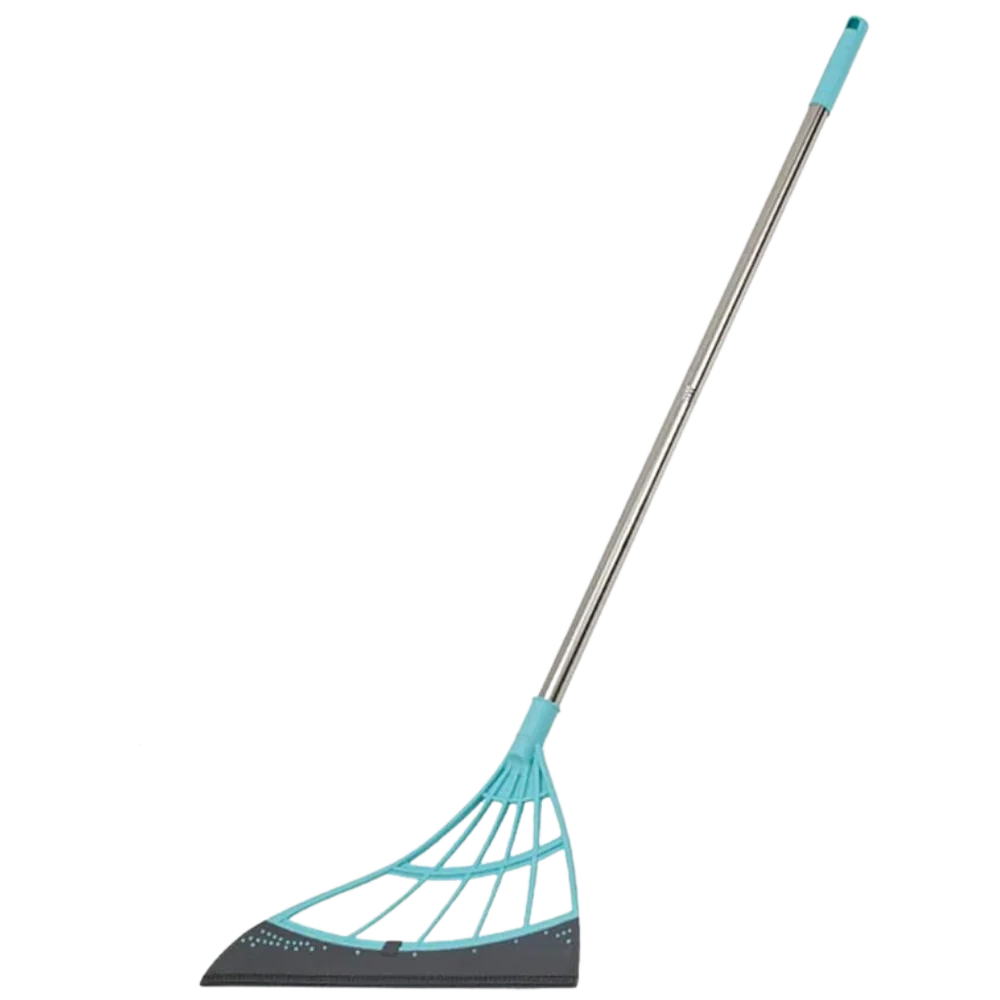 Rubber Broom Telescopic Reach & Wide Blade