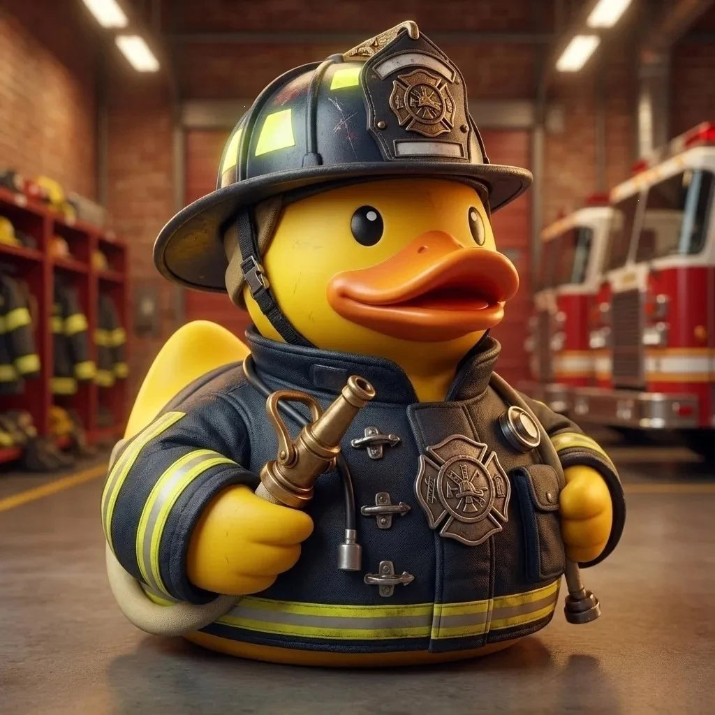 Rubber Duck Firefighter Design Waterproof & Durable