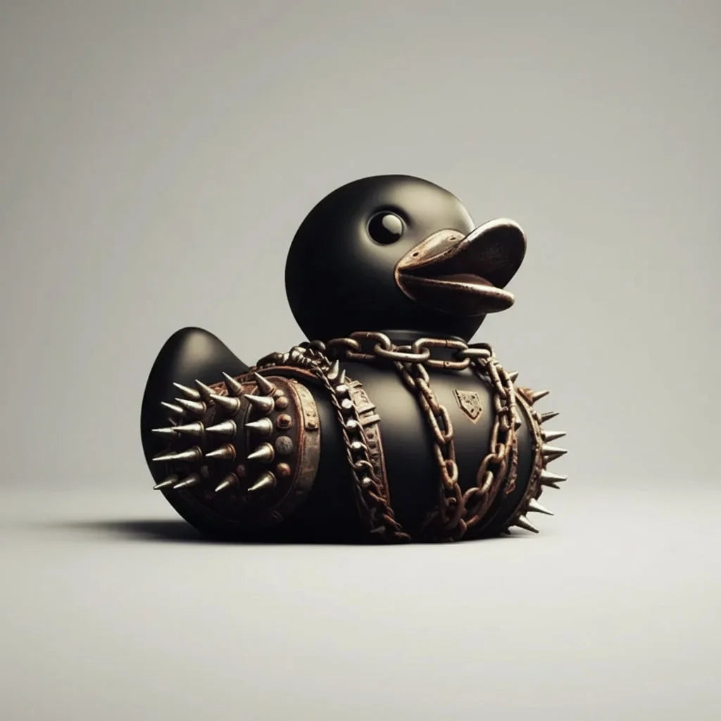 Rubber Duck Gothic Spiked Collar & Chains