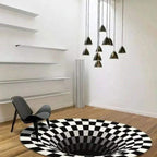 Rug 3D Vortex Illusion Water-Resistant Polyester & Anti-Slip Backing