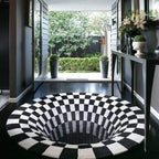 Rug 3D Vortex Illusion Water-Resistant Polyester & Anti-Slip Backing